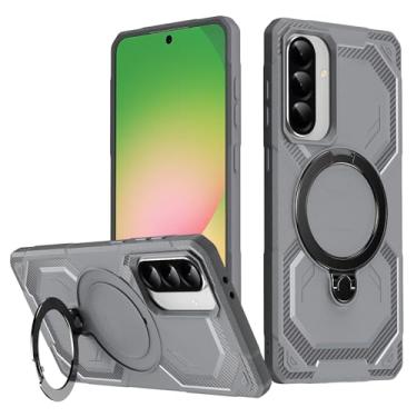 Imagem de Eastcoo Capa magnética compatível com Samsung Galaxy A56 com suporte [compatível com MagSafe] Capa de TPU macio durável à prova de choque para homens mulheres cinza