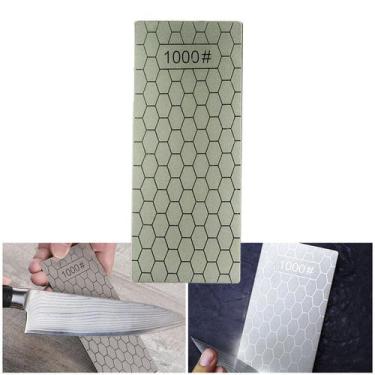 Imagem de Pedra De Afiar Facas Diamantada Gramatura 1000 Aço Profissional Chef -