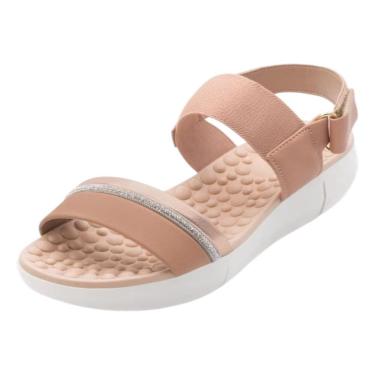 Imagem de Sandália Feminina Conforto Brilho Massageadora Modare