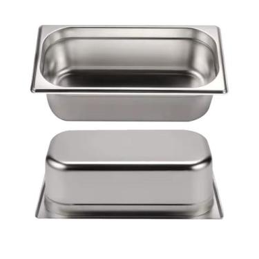 Imagem de Kit 2 Cubas Gastronômica Inox Gn 1/3 100mm Buffet Rechaud - Triboshop