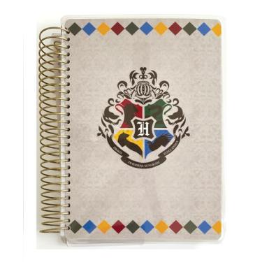 Imagem de Paper House Productions Agenda Harry Potter 12 meses sem data 19 cm com adesivos de bandeira do mês e evento - brasão dos fundadores de Hogwarts