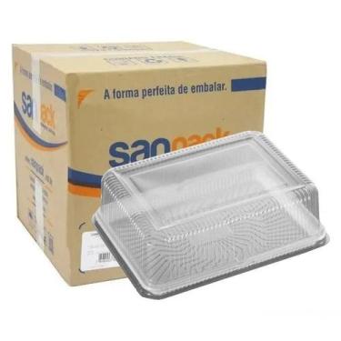 Imagem de Embalagem Torta Retangular Pet 40X30X12Cm Sanpack S-70 C/40