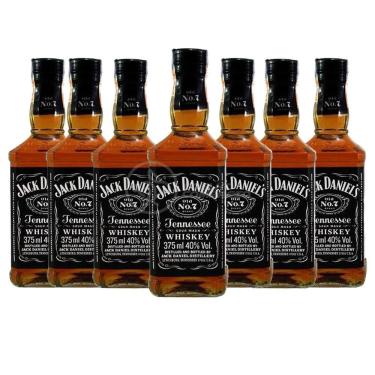 Imagem de Kit 7 Whisky Jack Daniel\'s Old No.1 Original 375ml Uísque Padrinhos Casamento