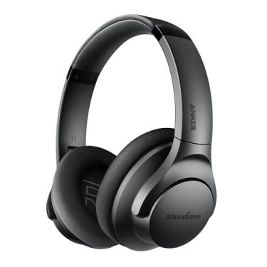Imagem de soundcore Life Q20 da Anker, Fones Bluetooth Over-Ear com Cancelamento Híbrido de Ruído, 60h Autonomia, Áudio Hi-Res, Grave Profundo, Almofadas Memory Foam, USB-C e Design para Viagens, Escritório