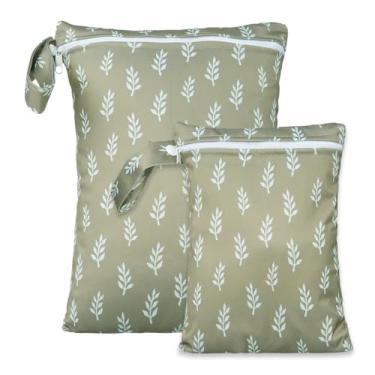 Imagem de Opgroeie 2 Tamanhos De Bolsas Molhadas, Bolsa Armazenamento À Prova D'Água Para Fraldas Bebê E Peças Bomba, Fralda Reutilizável Com Bolsos Zíper, Viagem, Praia, Piscina, Academia, Maiôs Roupas, Conj