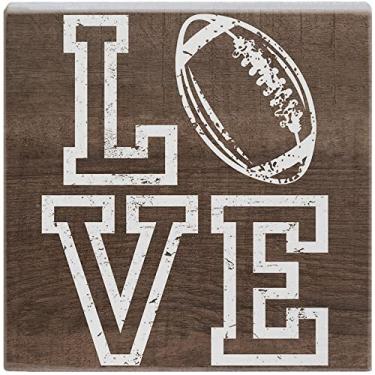 Imagem de Simply Said, INC Placa De Futebol "Small Talk" - Decoração Amor Para O Outono, Madeira, 13,7 X Cm, Sts1751