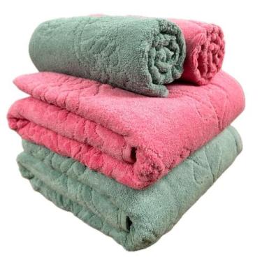 Imagem de Jogo de Toalha Banhão Gigante Atlântica Barra Veludo 100% Algodão Fio 