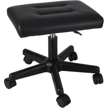 Imagem de Banqueta De Apoio Para Os Pés Sobre Rodas 15.7-20'' Altura Ajustável Multiuso Banqueta Sob Mesa Banqueta Ergonômica Giratória De 360° Com Rodas Trancáveis Banqueta De Trabalho Para Escritór