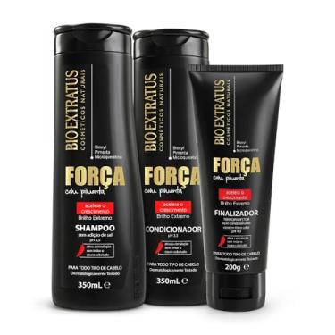 Imagem de Kit Bio Extratus Força com Pimenta (350mL) Shampoo, Condicionador e Finalizador