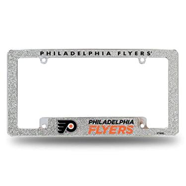Imagem de Rico Industries NHL Philadelphia Flyers Chrome All Over Automotive Bling Moldura de placa de licença 30,48 cm x 15,24 cm Cromado Design de moldura de placa de licença para carro/caminhão/sUV
