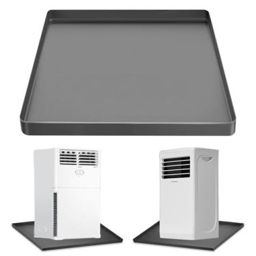 Imagem de Bandeja coletora de ar condicionado portátil com borda elevada, bandeja de drenagem CA de silicone de 59,9 cm x 59,9 cm para unidade CA de 5.000 a 14.000 BTU, bandeja coletora CA para captura e