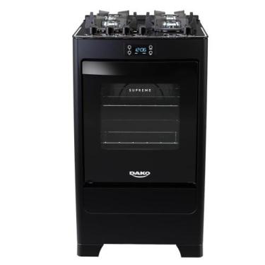 Imagem de Fogão 4 Bocas Preto Com Mesa De Vidro E Timer Digital Dako Supreme Bla