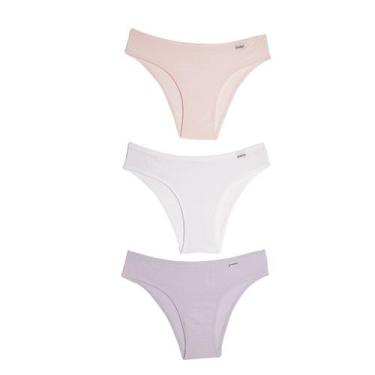 Imagem de Calcinha Biquini Del Rio Ref.51364- Kit Com 9, Branco/Lilás/Algodão do