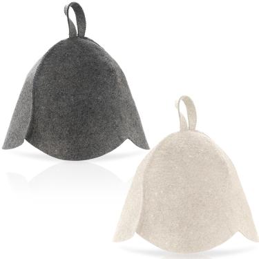 Imagem de JaGely 2 peças de chapéu de sauna de feltro natural para mulheres/homens, touca de sauna de lã, chapéu de vaporário, boné banya russo, proteção contra superaquecimento e danos capilares para spa