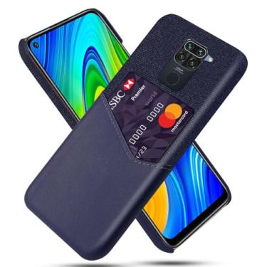 Imagem de Capa para Xiaomi Redmi Note 9,Tela e tampa de couro PU,Antideslizante,360°cobertura completa à prova de choque com 1 slot de cartão atrás,Prevenção de queda-Blue