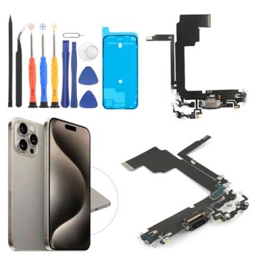 Imagem de Substituição para iPhone 15 Pro MAX Conector Dock Porta de Carregamento para iPhone 15 Pro MAX A3106 Porta de Carregamento Substituição USB Placa de Carregamento Cabo Flex Acessórios de Montagem com