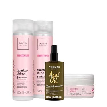 Imagem de Kit Cadiveu Professional Quartzo Shine Shampoo Condicionador Máscara e Açaí Oil 60 (4 produtos)