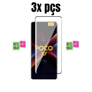 Imagem de Kit 3x Película Curvada 3D Para Xiaomi Poco X7 5G - Genérica