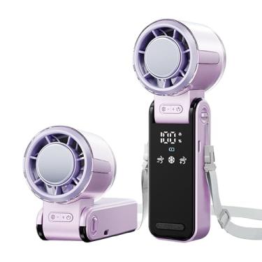 Imagem de ROSWIAGO Ventilador portátil 3 em 1, ventilador portátil turbo, mini pessoal recarregável por USB [tempo máximo de resfriamento de 12H], pequeno bolso dobrável alimentado por bateria para viagens