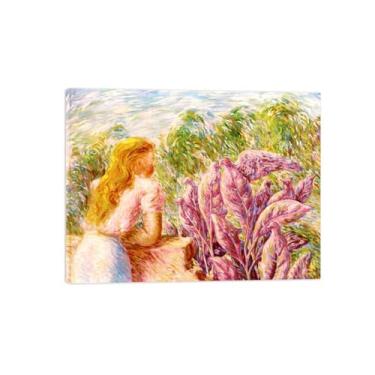 Imagem de LXURY Pintura famosa em tela - Impressão em tela com moldura de madeira - Reproduções de imagens em tela - Omen-Pôster de arte para decoração de casa 80 x 105 cm 31 x 41 polegadas emoldurado