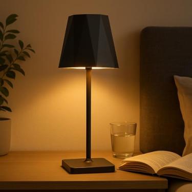 Imagem de Abajur Luminária Led Mesa Touch Recarregável Sem Fio 3 Níveis de Luz Portátil Ideal Para Quarto Escritório Brilho Regulável
