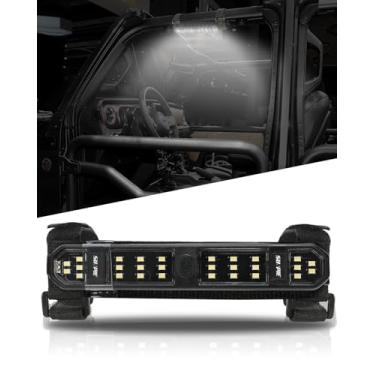 Imagem de SUNPIE UTV Dome Light Luzes de barra de rolo universais com luz interna magnética recarregável para Polaris Canam Pioneer/Talon Kawasaki Mule/Teryx Arctic Jeep Wrangle, todos os modelos, LED branco