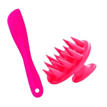 Imagem de Kit Massageador Lavatório de Silicone e Espátula (PINK)