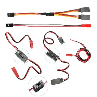 Imagem de Zhongzhen Pacote Com 5 Cabos Conectores Rc - Interruptor Liga/Desliga, Adaptadores Paralelos Y Jst E Jr Para Traxxas, Carro Axial, Caminhão De Esteira Esc, Bateria, Motor, Compatibilidade Luz Ventil