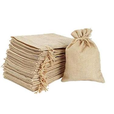 Imagem de Kit 50 Saquinho Juta Tule 13X18 cm Lembrancinhas Artesanato - Generic