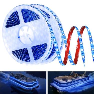 Imagem de Luzes LED para barcos de 12 m, luz de tira de LED de pontão marinho azul impermeável de 12 V, luz interior de convés de barco, acessórios para barcos, iluminação sob o canhão, iluminação de pesca