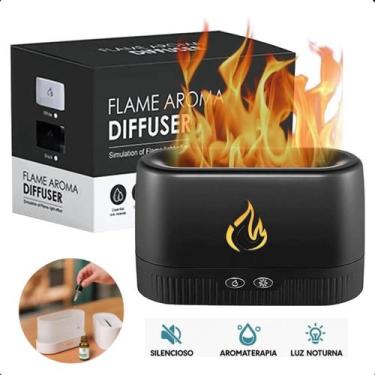 Imagem de Difusor Aromatizador Flame Umidificador Ar Óleos Essenciais moderno po