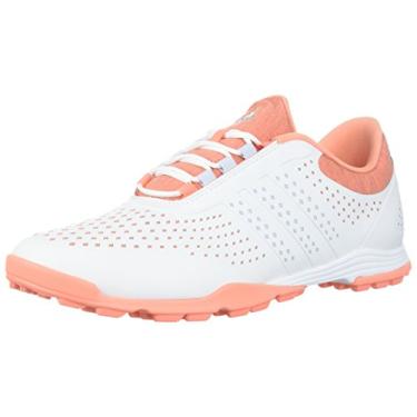 Imagem de adidas Tênis esportivo feminino de golfe Adipure, Branco/azul aero/coral, 37