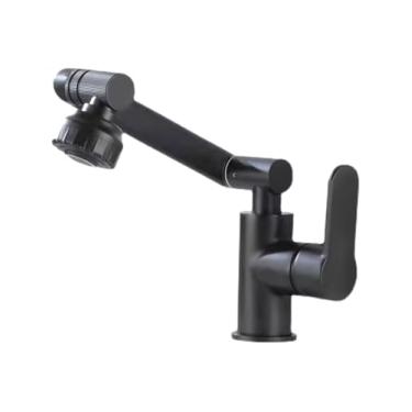 Imagem de Torneira Cozinha Preto Gourmet Bancada Quente E Frio Misturador Monocomando Bica Alta 360 Graus Design Moderno Luxo Inox Alta Pressão Pia com Arejador