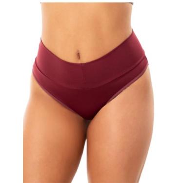 Imagem de Kit 10 Calcinha Cinta Modeladora Cós Alto Duplo Cintura Alta Tanga Con