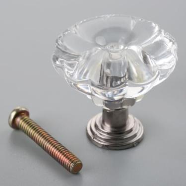 Imagem de TOPGAGEME 6 peças puxadores de gaveta de acrílico de cristal puxadores de armário puxadores de gaveta antigos, gavetas de armário de cozinha armário guarda-roupa puxador vintage