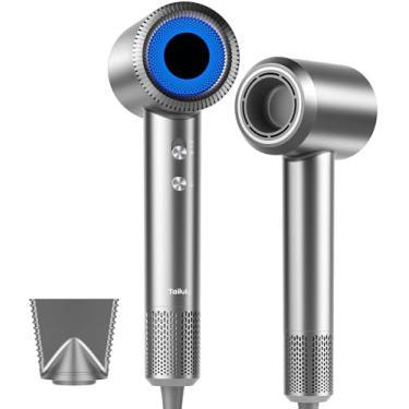 Imagem de Secador de cabelo, secador iônico de baixo ruído de alta velocidade com motor de 160.000 RPM para secagem rápida, secador de cabelo portátil com controle térmico com bocal magnético para salão de