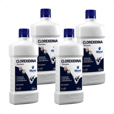Imagem de Kit 4 Shampoo Clorexidina Antisséptico Antisseborreico Antiqueda Derma