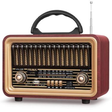 Imagem de Rádio de alto-falante Bluetooth PRUNUS Retro Vintage com TWS 14W
