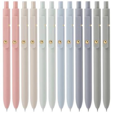 Imagem de Canetas de gel Ddaowanx de 0,5 mm, tinta preta de secagem rápida, 12 u