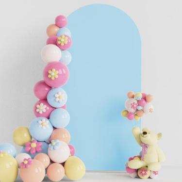 Imagem de Capa de arco de casamento Putros Dusty Blue Spandex, decoração de 2 m