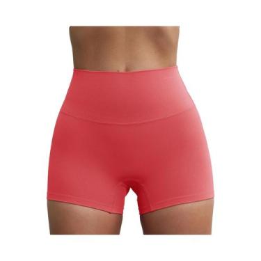 Imagem de Shorts de Compressão Esportivos Femininos - Cor Sólida, Curto e Sexy p