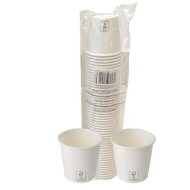 Imagem de Copo de Papel Branco 100ml 110ml Biodegradável Térmico C/500 - FNS