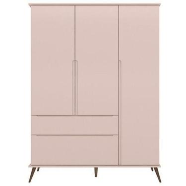Imagem de Roupeiro Alice 3 Portas Infantil/ Juvenil Pés Palito 100% MDF Rosê - B