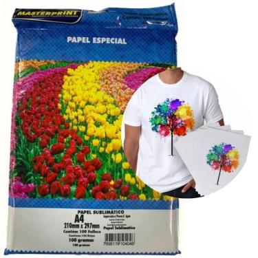 Imagem de Papel Sublimático A4 100g Branco 100 Folhas Masterprint Especial - Mas