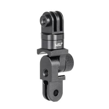 Imagem de HSU Suporte de câmera de rotação de 360 graus, adaptador de tripé vertical de alumínio compatível com GoPro Hero 13/12/11/10/9/8/7/6 AKASO Campark DJI Osmo Action 4/3 e outras câmeras de ação