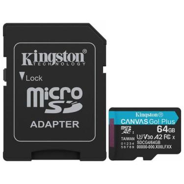 Imagem de Memoria kingston micro sd 64gb canvas go plus - sdcg4/64gb