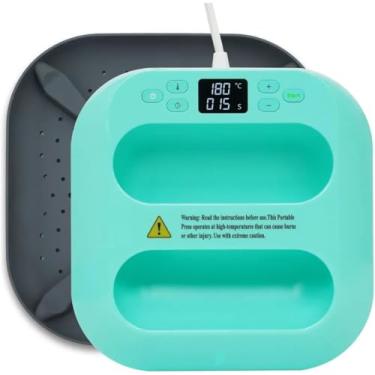 Imagem de Prensa Térmica A4 23x23cm Sublimação Transfer Camiseta Dtf Cor Azul-turquesa 110v