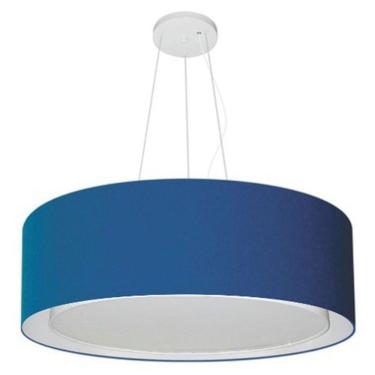 Imagem de Lustre Pendente Cilíndrico Duplo Vivare Md-4126 Cúpula Em Tecido 80x30cm - Bivolt Azul-...
