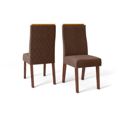 Imagem de Kit 2 Cadeiras Sala Jantar New Maia 2 Un Rústico Malbec/Suede Moca - DJ Móveis