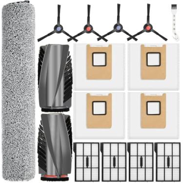 Imagem de Kit de 16 peças de reposição para Eufy E28/E25 Omni Robot Kit de acessórios para aspirador de pó com 2 escovas principais, 4 escovas laterais, 4 filtros, 1 escova rolante, 4 sacos de pó, 1 escova de